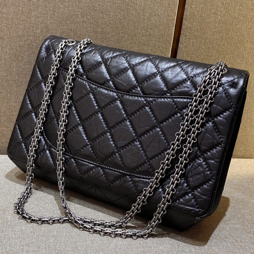 Replica CHANEL 2.55 Bag Black Silver 4 Replica CHANEL 2.55 Bag Black Silver - elite superclone designer purse