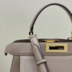 Replica Fendi Peekaboo With Patch Pocket Beige 9 Replica Fendi Peekaboo With Patch Pocket Beige - ultra-realistic fake designer tote