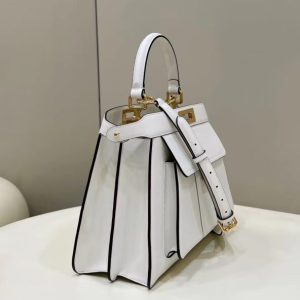 Replica Fendi Peekaboo With Patch Pocket White 4 Replica Fendi Peekaboo With Patch Pocket White - best-selling designer handbag dupe