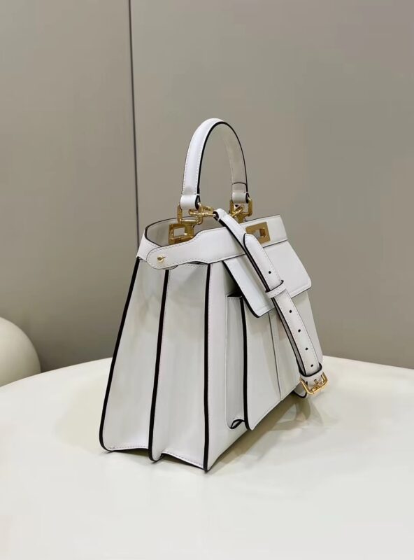 Replica Fendi Peekaboo With Patch Pocket White 4 Replica Fendi Peekaboo With Patch Pocket White - best-selling designer handbag dupe