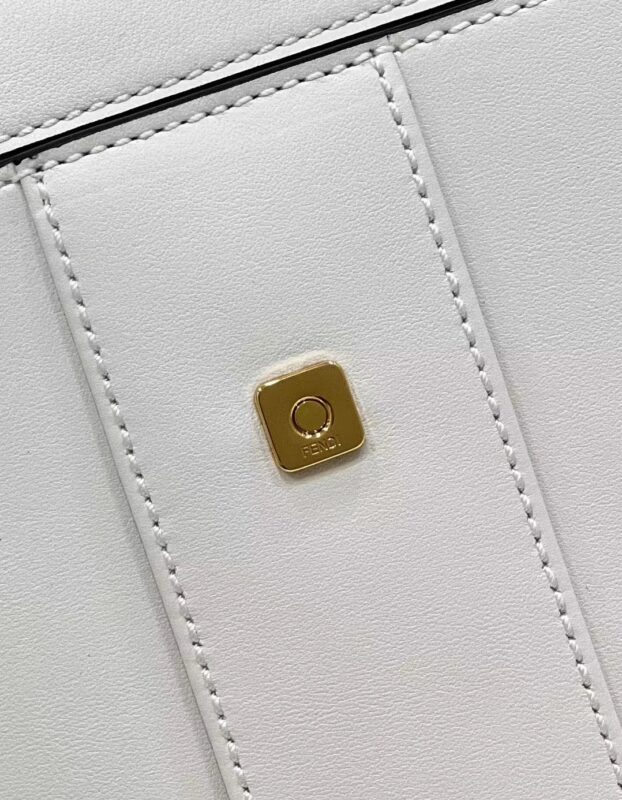 Replica Fendi Peekaboo With Patch Pocket White 2 Replica Fendi Peekaboo With Patch Pocket White - high-end fake designer purse