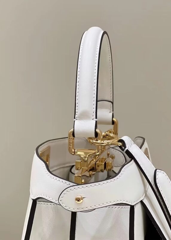 Replica Fendi Peekaboo With Patch Pocket White 8 Replica Fendi Peekaboo With Patch Pocket White - near-authentic luxury replica handbag