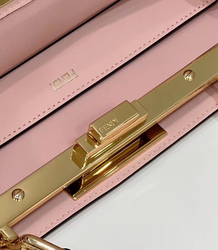 Replica Fendi Peekaboo With Patch Pocket Pink 3 Replica Fendi Peekaboo With Patch Pocket Pink - 1:1 designer replica handbag