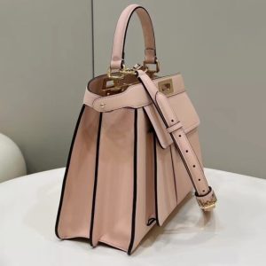 Replica Fendi Peekaboo With Patch Pocket Pink 6 Replica Fendi Peekaboo With Patch Pocket Pink - authentic-look luxury purse replica