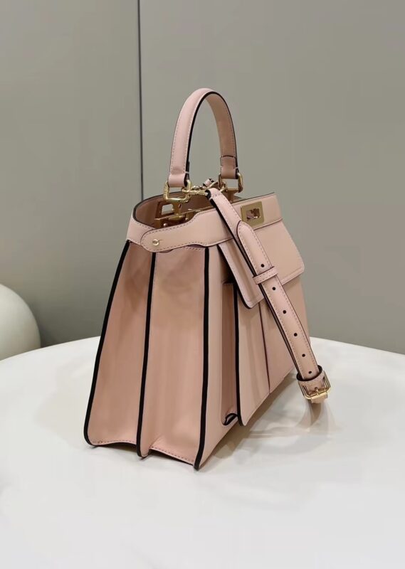 Replica Fendi Peekaboo With Patch Pocket Pink 6 Replica Fendi Peekaboo With Patch Pocket Pink - authentic-look luxury purse replica