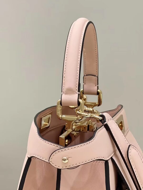 Replica Fendi Peekaboo With Patch Pocket Pink 7 Replica Fendi Peekaboo With Patch Pocket Pink - high-quality designer bag clone