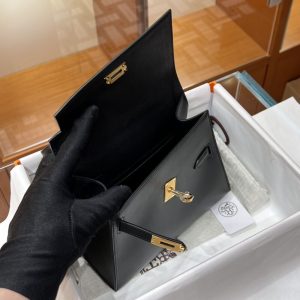 Replica Hermes Kelly Desordre Black 2 Replica Hermes Kelly Desordre Black - realistic designer-inspired fake bag