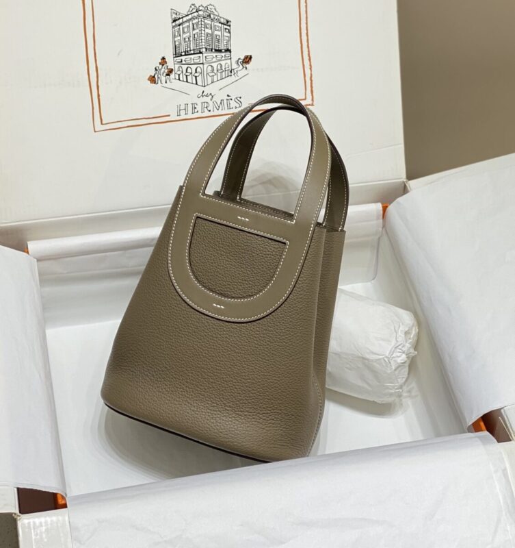Replica Hermes The Loop Elephant Grey - ultra-realistic fake designer tote