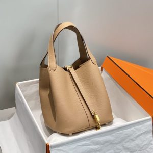 Replica Hermes Picotin Lock Milk Tea 7 Replica Hermes Picotin Lock Milk Tea - premium 1:1 fake handbag model