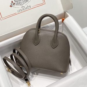 Replica Hermes Mini Bolide -Tin Gray 1 Replica Hermes Mini Bolide -Tin Gray - authentic-look luxury purse replica