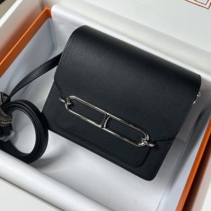 Replica Hermes Sac Roulis Black 6 Replica Hermes Sac Roulis Black - authentic-look luxury purse replica