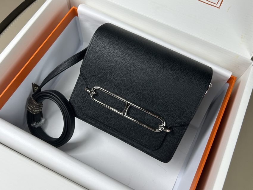 Replica Hermes Sac Roulis Black 6 Replica Hermes Sac Roulis Black - authentic-look luxury purse replica