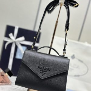 Replica Prada Saffiano Black Envelope 1 Replica Prada Saffiano Black Envelope - premium 1:1 fake handbag model