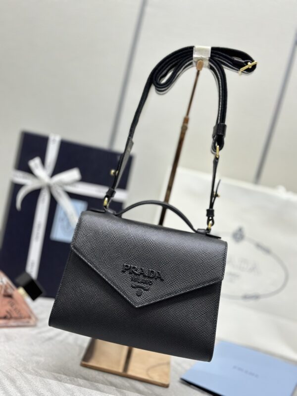 Replica Prada Saffiano Black Envelope 1 Replica Prada Saffiano Black Envelope - premium 1:1 fake handbag model