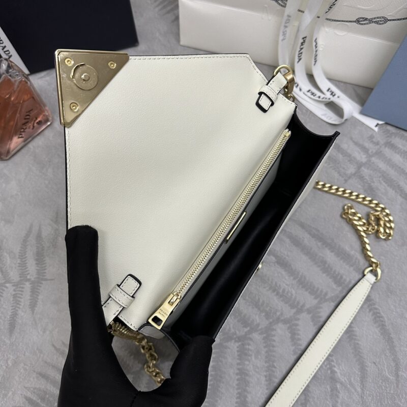Replica Prada Saffiano White Small Envelope 3 Replica Prada Saffiano White Small Envelope - top-tier luxury replica shoulder bag