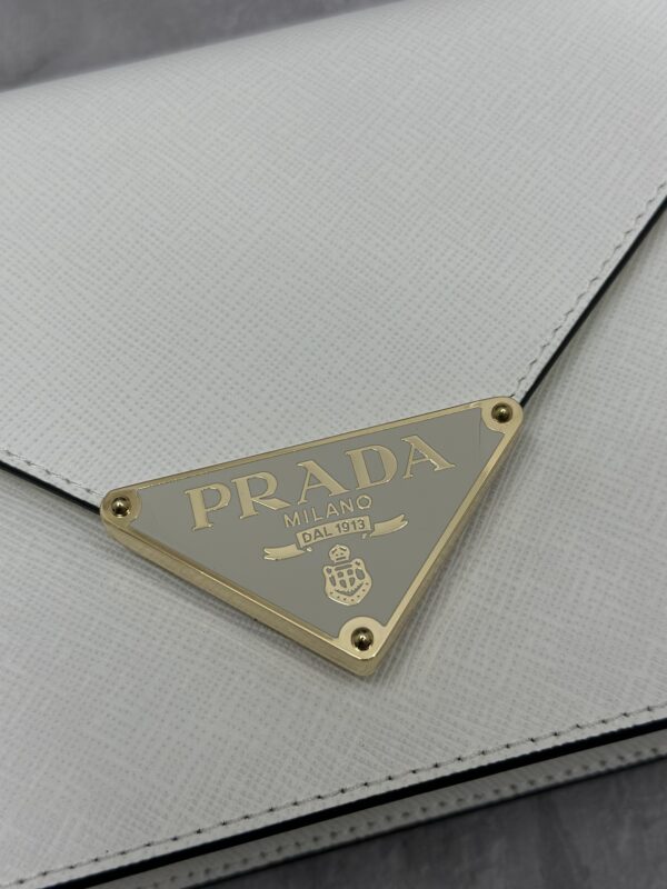 Replica Prada Saffiano White Small Envelope 6 Replica Prada Saffiano White Small Envelope - authentic-look luxury purse replica