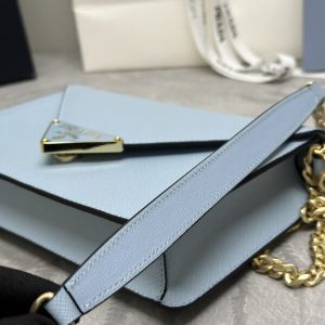 Replica Prada Saffiano Blue Small Envelope 2 Replica Prada Saffiano Blue Small Envelope - realistic designer-inspired fake bag