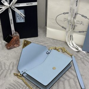 Replica Prada Saffiano Blue Small Envelope 3 Replica Prada Saffiano Blue Small Envelope - high-end fake designer purse