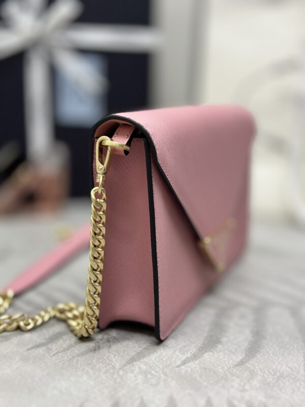 Replica Prada Saffiano Pink Small Envelope 4 Replica Prada Saffiano Pink Small Envelope - premium 1:1 fake handbag model