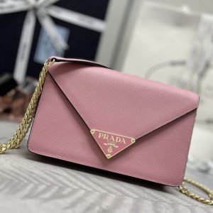 Replica Prada Saffiano Pink Small Envelope 1 Replica Prada Saffiano Pink Small Envelope - premium 1:1 fake handbag model