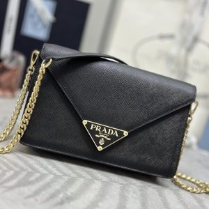 Replica Prada Saffiano Black Small Envelope 1 Replica Prada Saffiano Black Small Envelope - authentic-look luxury purse replica