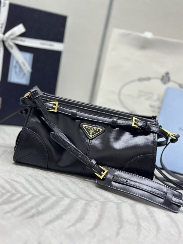 Replica Prada Leather Handbag Black 1 Replica Prada Leather Handbag Black - top-tier luxury replica shoulder bag