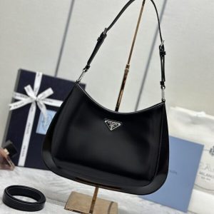 Replica Prada Cleo Brushed Black Bag 1 Replica Prada Cleo Brushed Black Bag - ultra-realistic fake designer tote