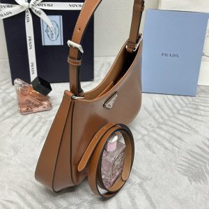 Replica Prada Cleo Brushed Brown Bag - best-selling designer handbag dupe