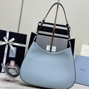 Replica Prada Cleo Brushed Blue Bag 5 Replica Prada Cleo Brushed Blue Bag - authentic-look luxury purse replica