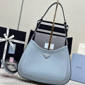Replica Prada Cleo Brushed Blue Bag 1 Replica Prada Cleo Brushed Blue Bag - elite superclone designer purse