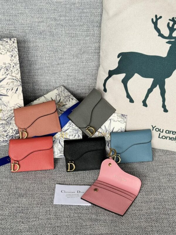 Replica Dior Saddle Flap Card Holder - premium 1:1 fake handbag model