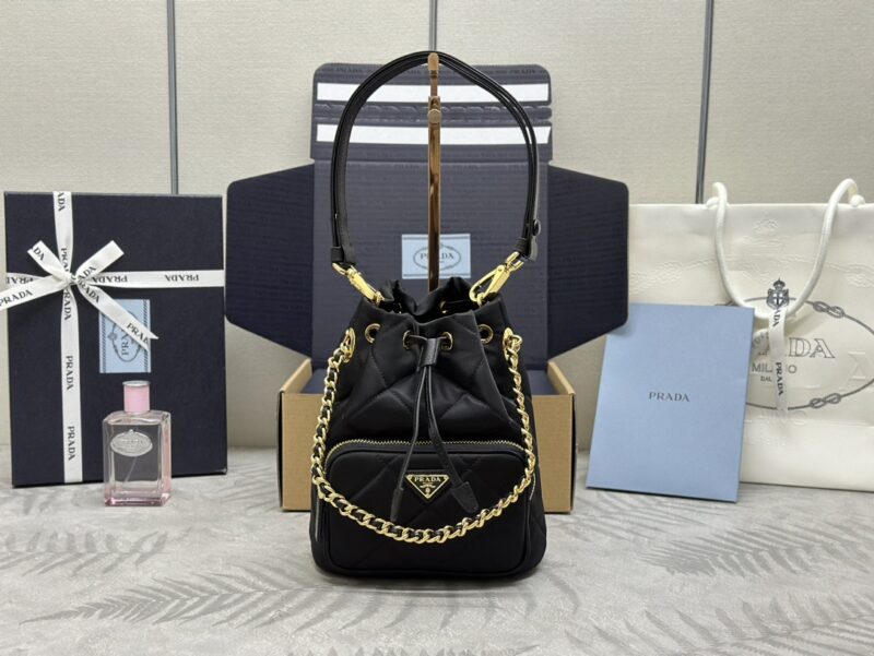 Replica Prada Black Re-Nylon Bucket Bag 1 Replica Prada Black Re-Nylon Bucket Bag - high-end fake designer purse