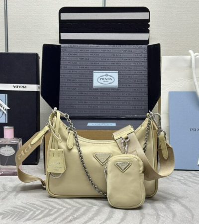 Replica Prada Re-Edition Nylon 2005 Yellow - near-authentic luxury replica handbag