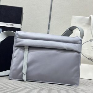Replica Prada Re-Nylon Shoulder Bag Ice Grey 6 Replica Prada Re-Nylon Shoulder Bag Ice Grey - near-authentic luxury replica handbag