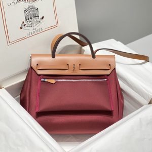 Replica Hermes Herbag 31cm Bordeaux Red 2 Replica Hermes Herbag 31cm Bordeaux Red - elite superclone designer purse
