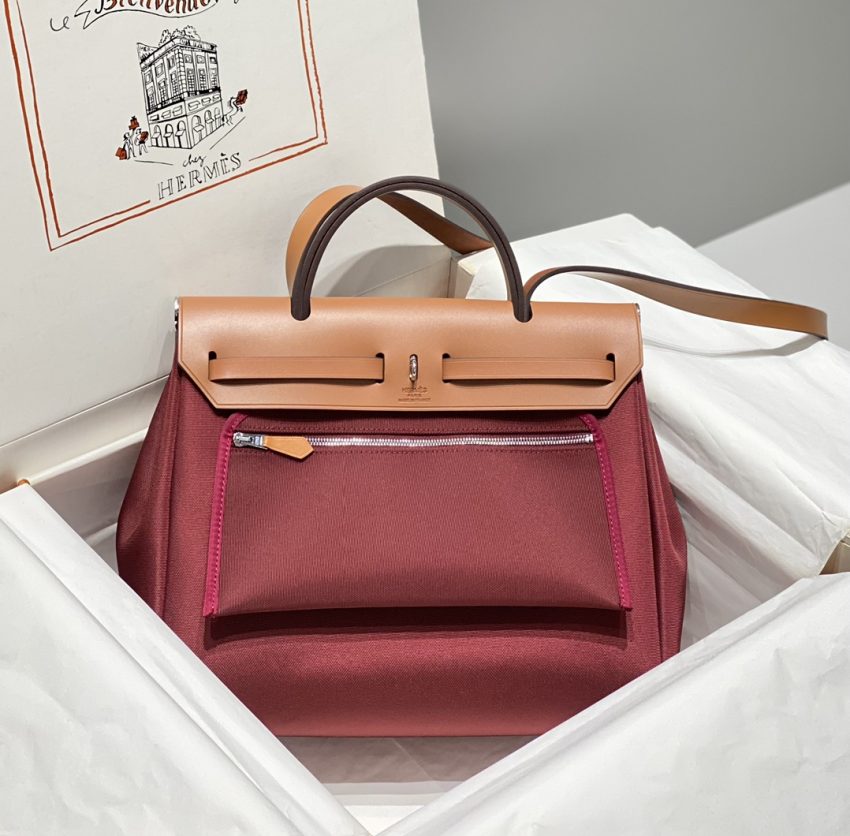 Replica Hermes Herbag 31cm Bordeaux Red 2 Replica Hermes Herbag 31cm Bordeaux Red - elite superclone designer purse