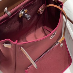 Replica Hermes Herbag 31cm Bordeaux Red 3 Replica Hermes Herbag 31cm Bordeaux Red - realistic designer-inspired fake bag