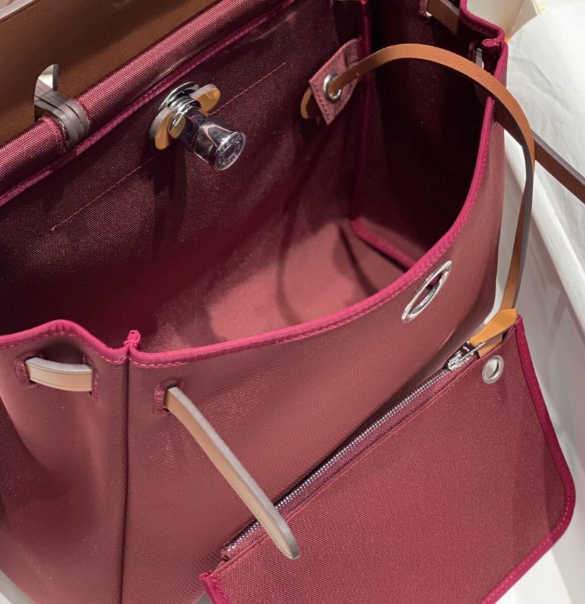 Replica Hermes Herbag 31cm Bordeaux Red 3 Replica Hermes Herbag 31cm Bordeaux Red - realistic designer-inspired fake bag