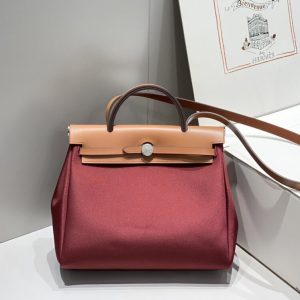 Replica Hermes Herbag 31cm Bordeaux Red 1 Replica Hermes Herbag 31cm Bordeaux Red - premium-grade designer purse dupe