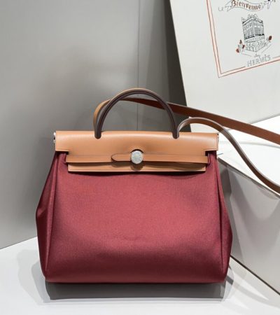 Replica Hermes Herbag 31cm Bordeaux Red - premium-grade designer purse dupe