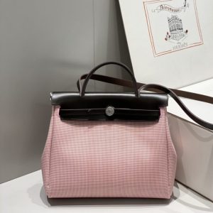 Replica Hermes Herbag 31cm Pink 1 Replica Hermes Herbag 31cm Pink - best quality luxury bag dupe