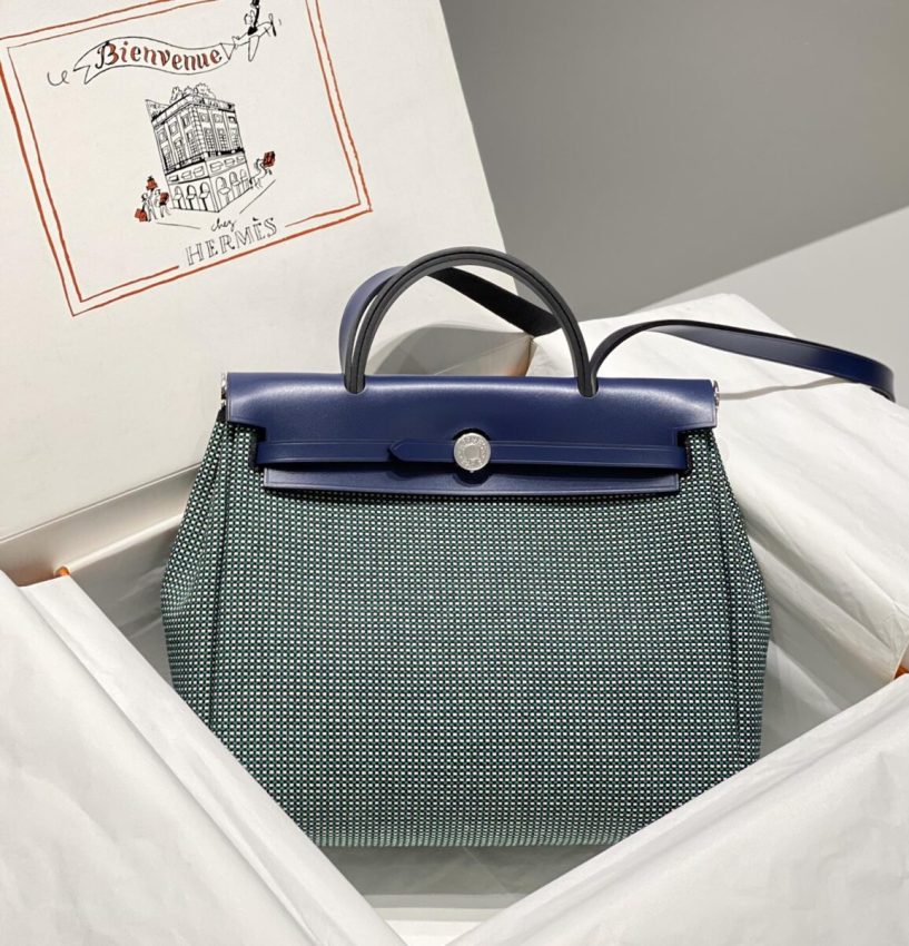 Replica Hermes Herbag 31cm Green 3 Replica Hermes Herbag 31cm Green - best-selling designer handbag dupe