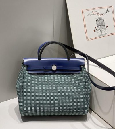 Replica Hermes Herbag 31cm Green - high-end fake designer purse