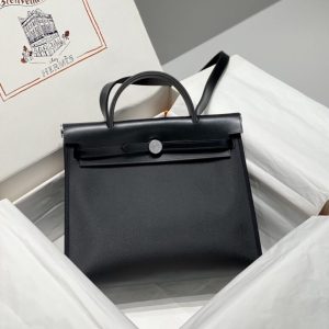 Replica Hermes Herbag 31cm Black 1 Replica Hermes Herbag 31cm Black - 1:1 designer replica handbag
