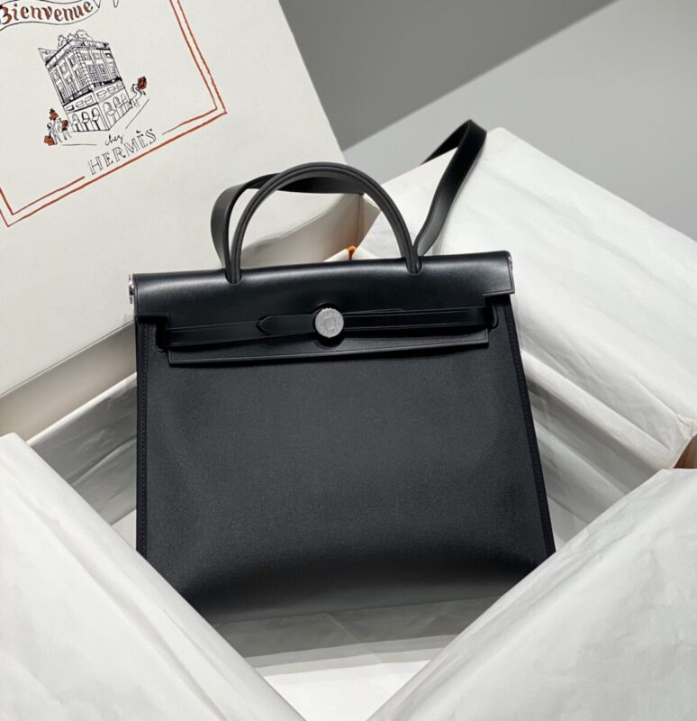 Replica Hermes Herbag 31cm Black 1 Replica Hermes Herbag 31cm Black - 1:1 designer replica handbag