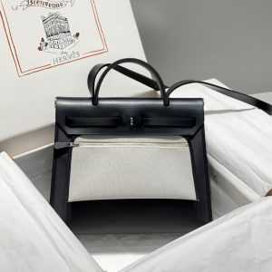 Replica Hermes Herbag 31cm Black 3 Replica Hermes Herbag 31cm Black - 1:1 designer replica handbag