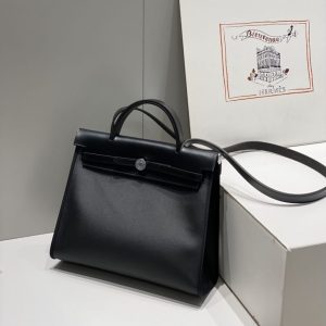 Replica Hermes Herbag 31cm Black 5 Replica Hermes Herbag 31cm Black - realistic designer-inspired fake bag