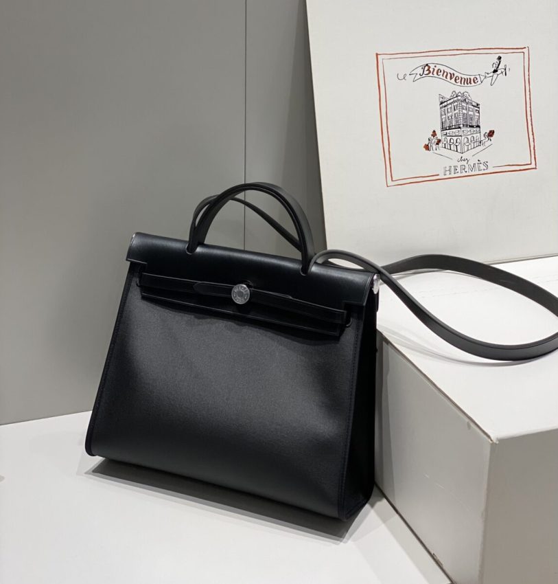 Replica Hermes Herbag 31cm Black 5 Replica Hermes Herbag 31cm Black - realistic designer-inspired fake bag
