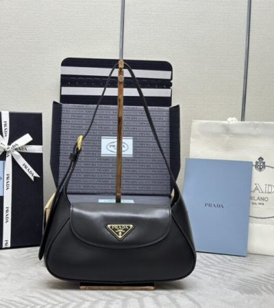 Replica Prada Small Shoulder Bag Black - premium 1:1 fake handbag model