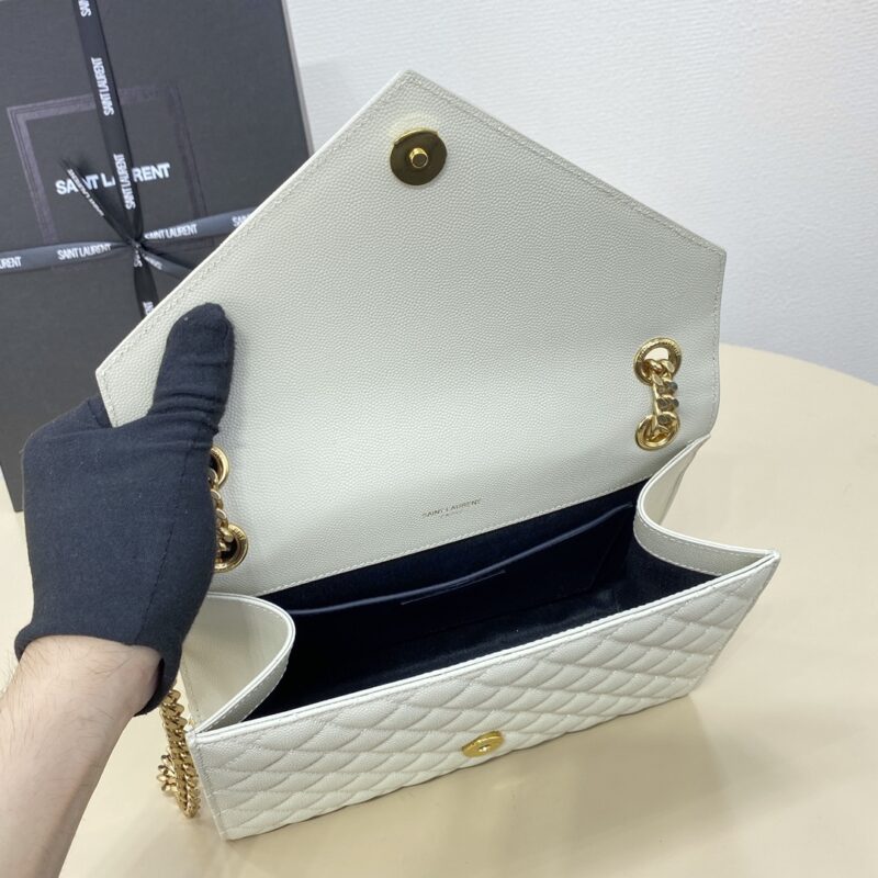 Replica YSL Envelope Crossbody White 9 Replica YSL Envelope Crossbody White - near-authentic luxury replica handbag